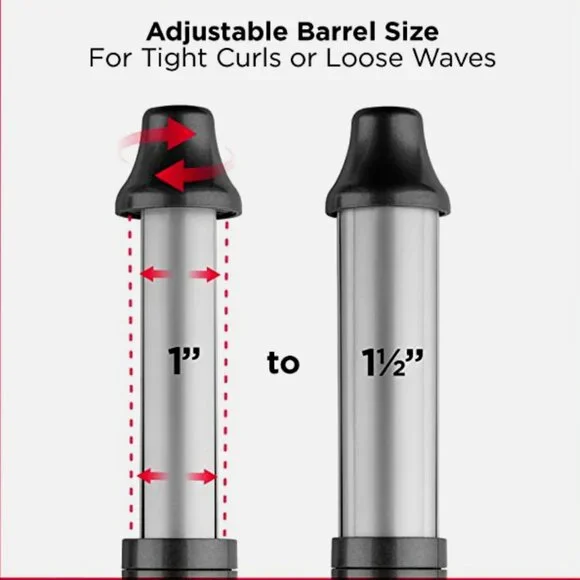 Revlon 2-in-1 Adjustable Mix Curling Wand 1” to 1 1/2 ” Curls Waves New - Picture 3 of 5